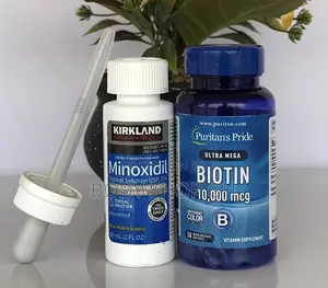 Original Kirkland Minoxidil + Puritans Pride Biotin [ 10,000 MCG ]