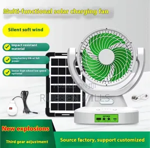 Gdtimes Multi-Functional Electric and Solar Charging Fan