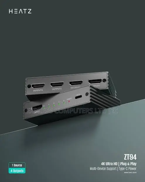 Hdmi Splitter Ultra Hd (4 Port Hdmi Splitter) Type C Power Original