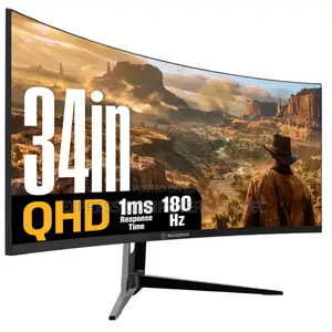 34 Curved Ultrawide Qhd Gaming Monitor, 180hz Refresh Rate Game Plus
