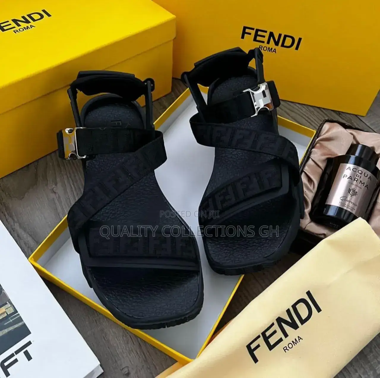 Fendi Black Sandals