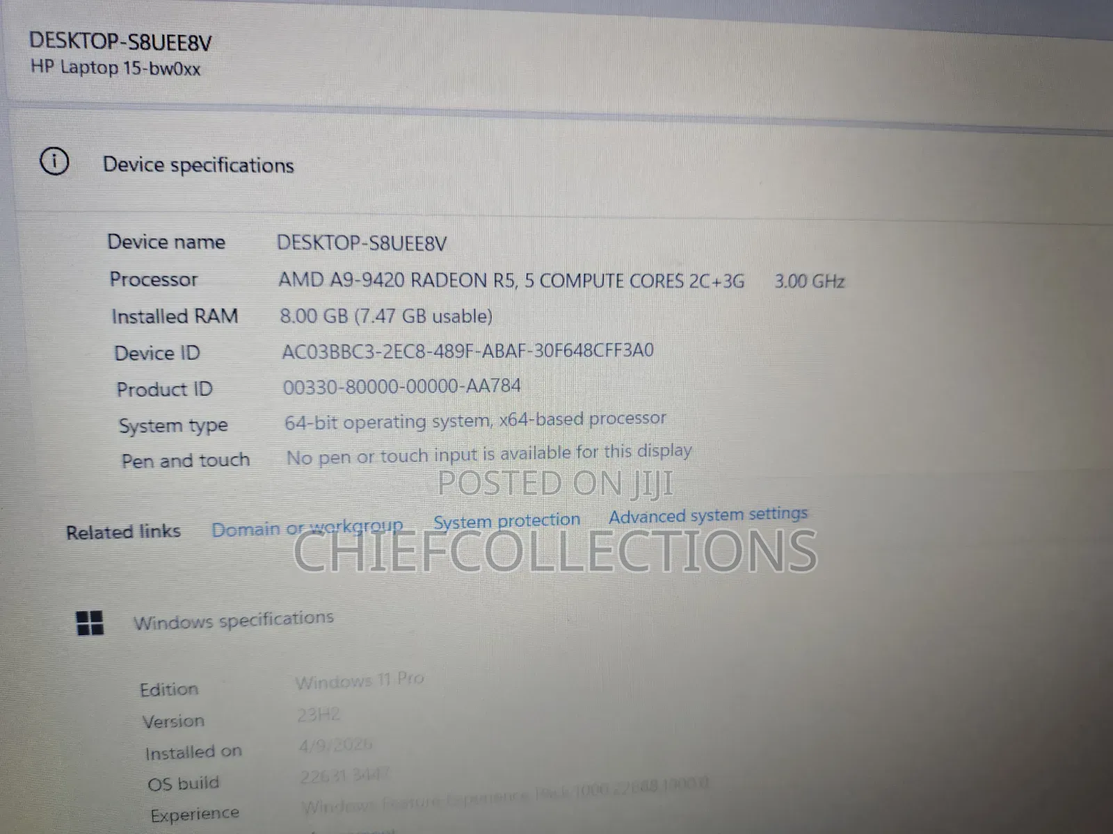 Laptop HP 15 8GB SSD 256GB