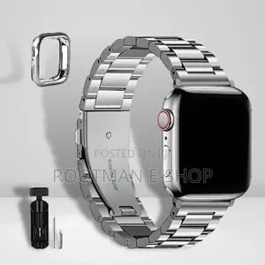 Stainless Steel Iwatch Strap Silver Color + Case (42/44/45/49mm)