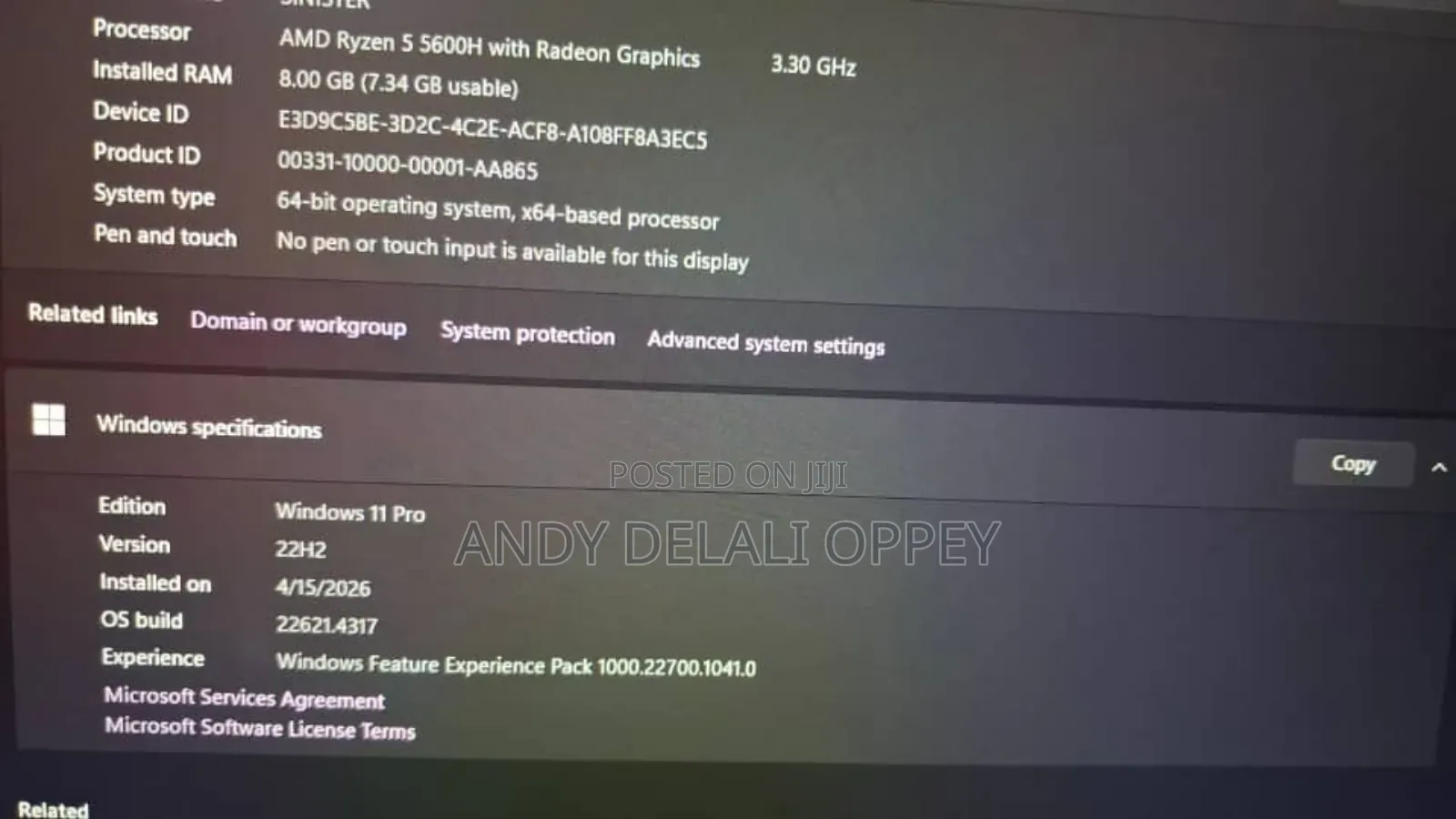 Laptop HP Pavilion 15 8GB AMD Ryzen 7 SSD 512GB