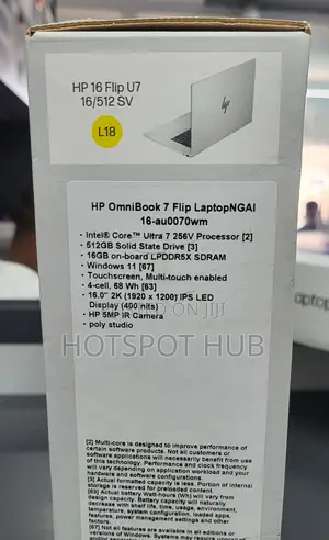 New Laptop HP OmniBook 7 16" 16GB Intel Core Ultra 7 SSD 512GB