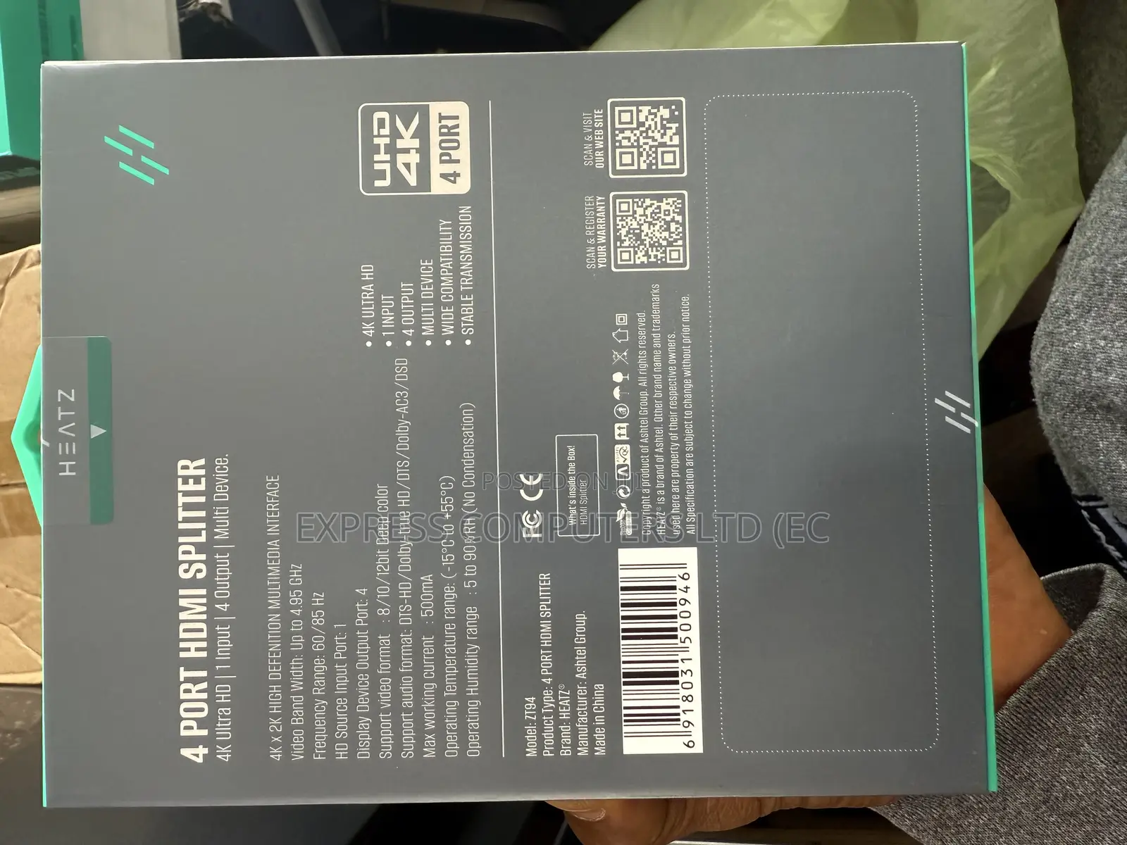 Hdmi Splitter Ultra Hd 4 Port Display Original Splitter Heatz