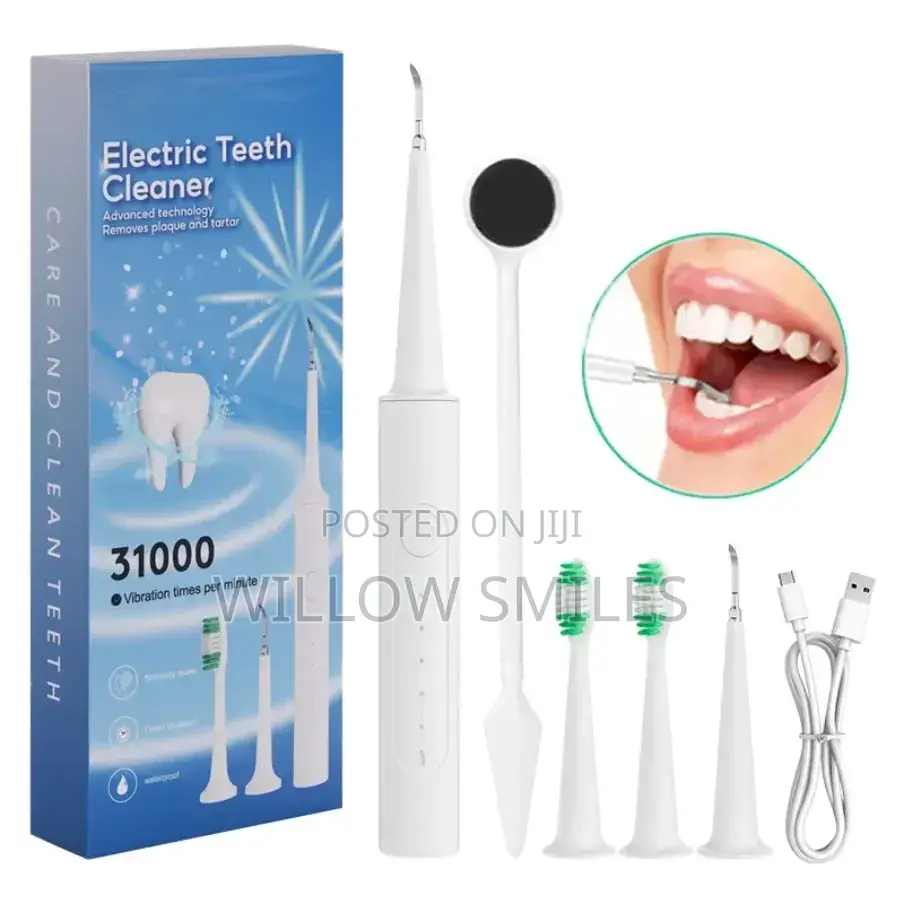 Electric Teeth Cleaner + Tooth Brush + Stand + Teeth Polishing Paste