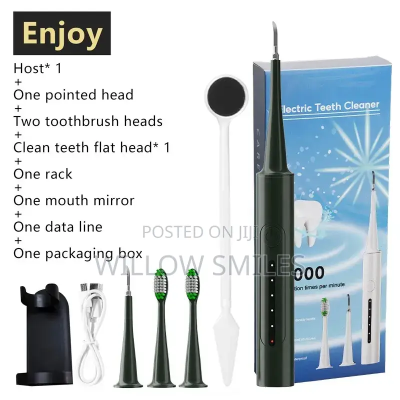 Electric Teeth Cleaner + Tooth Brush + Stand + Teeth Polishing Paste
