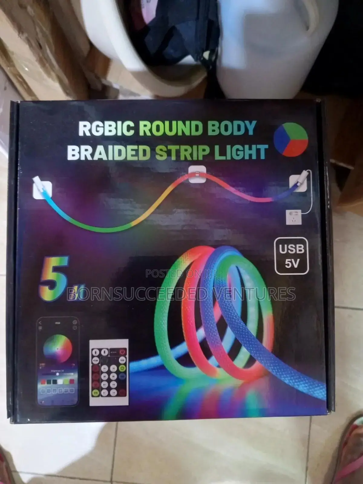 5meter Bluetooth Rgb Braided Neon Led Strip Light Usb 5v Waterproof
