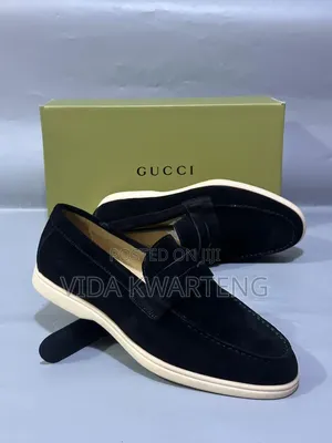 Original Gucci Black Suede Loafers