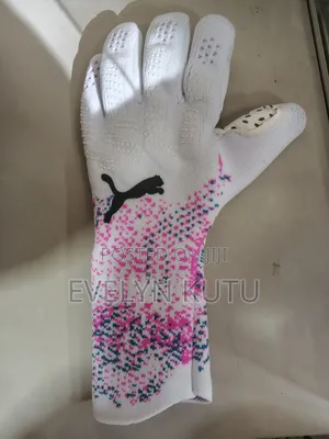 White and Pink Keeper Gloves