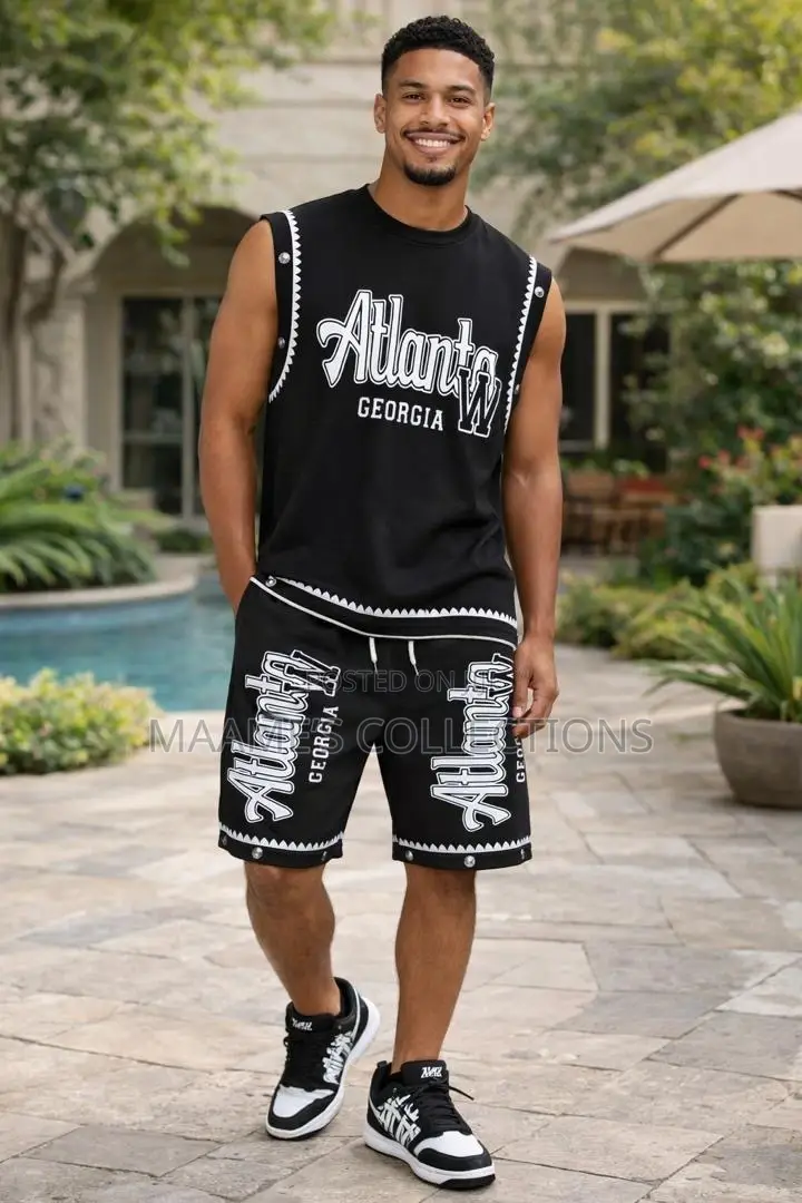 Men’S Casual Sleeveless / Armless Top and Down Shorts
