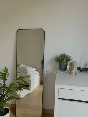 Modern Black Frame Full-Length Floor Mirror