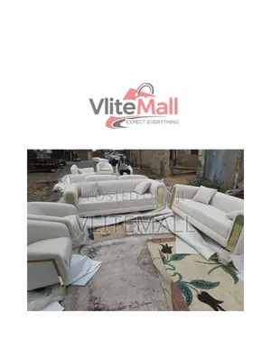 White Sofas With Gold-Colored Metal