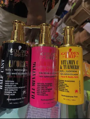 Golden Drip Face Body Milks.