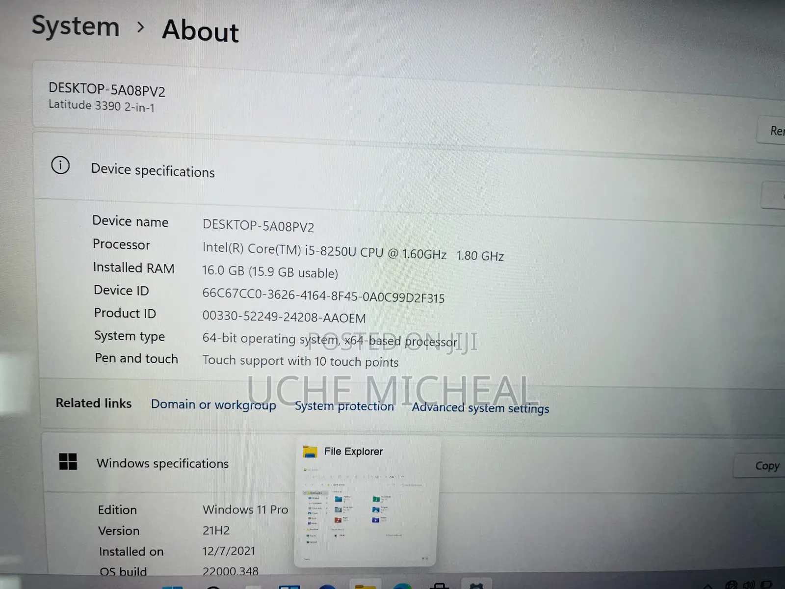 Laptop Dell Latitude 3390 16GB Intel Core i5 SSD 256GB