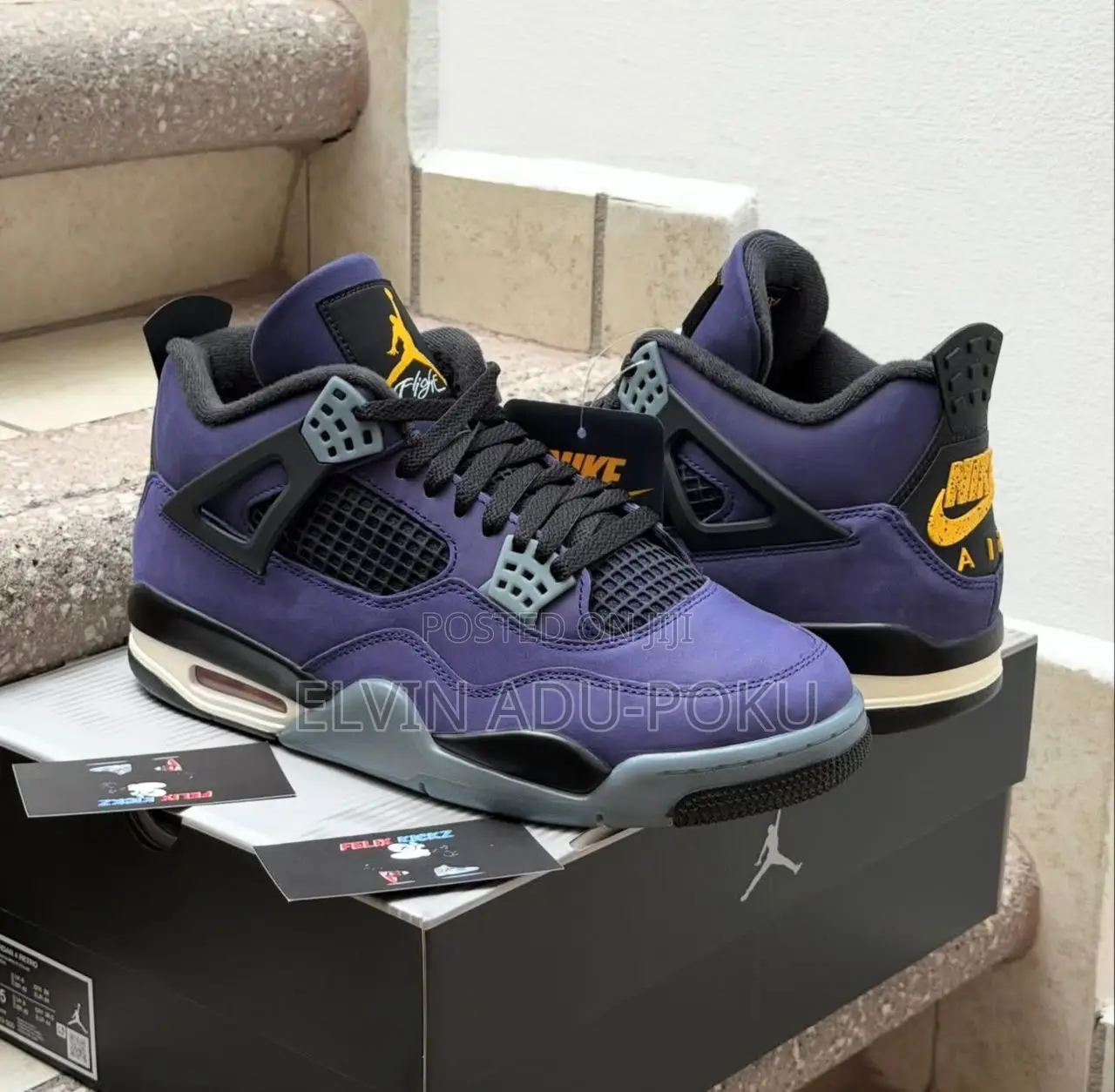Jordan Retro 4 Lakers “ Imperial Blue “ Sneaker
