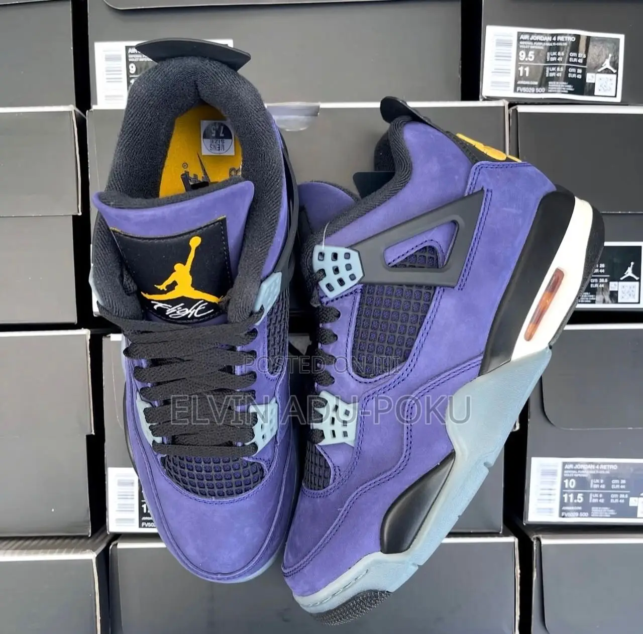 Jordan Retro 4 Lakers “ Imperial Blue “ Sneaker