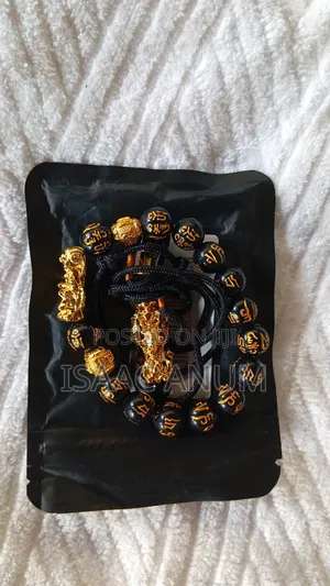 Feng Shui Black Obsidian Wealth Lucky Bracelet Necklace Set