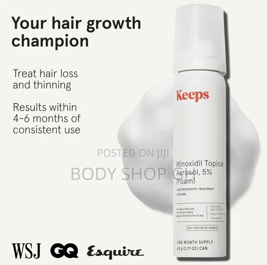 Keeps Minoxidil Foam - Extra Strength Topical Hair Regrowth Treatment