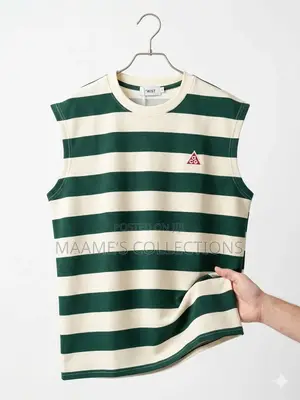 Men’S Striped Sleeveless Top / Armless
