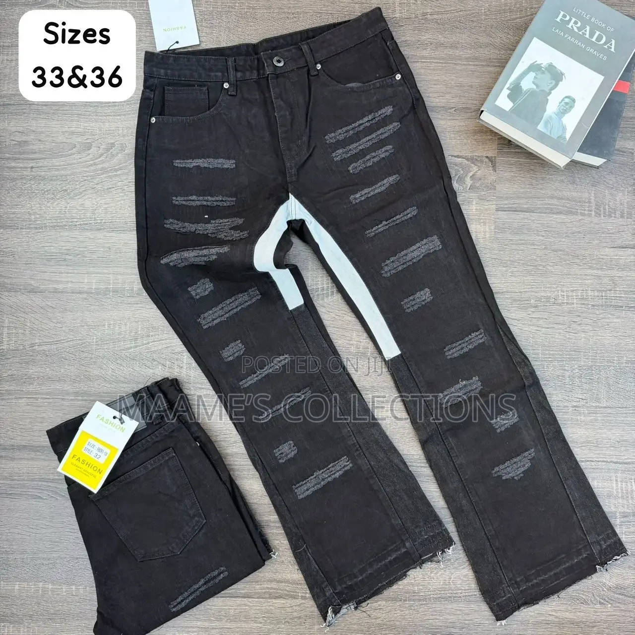Denim Flare Baggy Jeans (Sizes 31- 38)