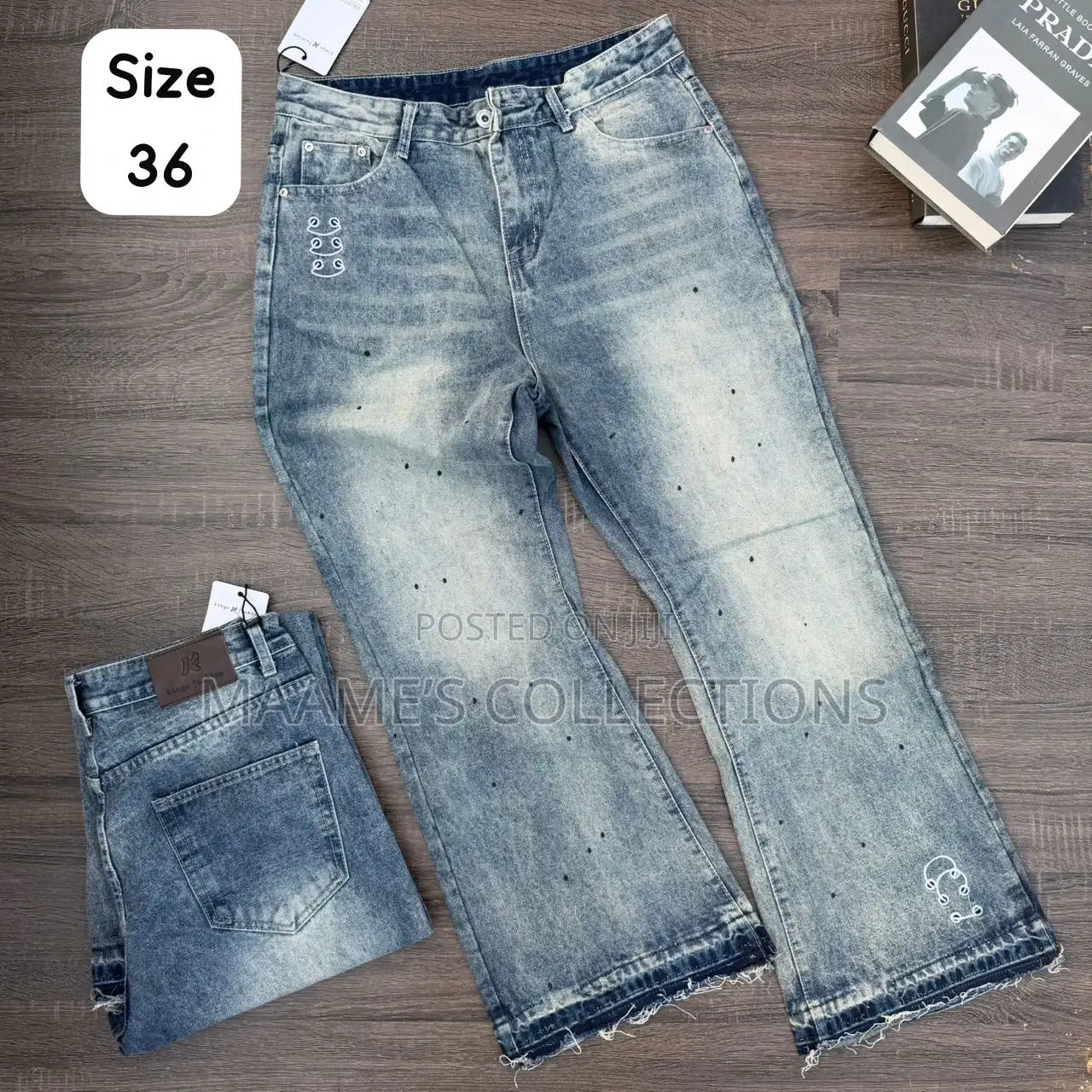 Denim Flare Baggy Jeans (Sizes 31- 38)