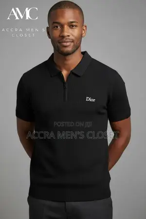 Men's Premium Short Sleeve Polo Shirt – Zip Neck, Smart Casual