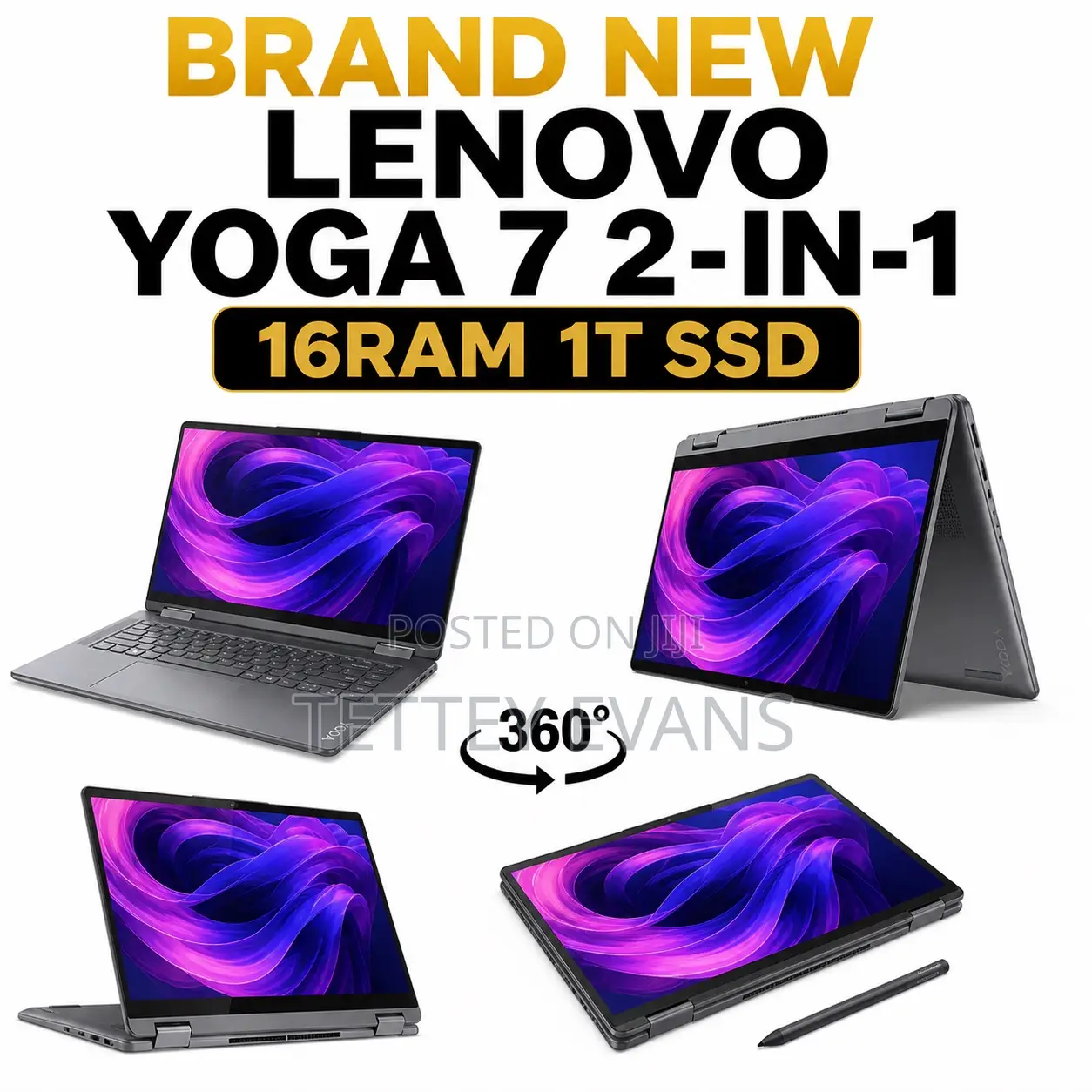 New Laptop Lenovo Yoga 7i 16GB Intel Core Ultra 7 SSD 1T