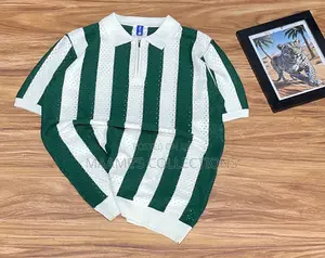 Men’S Retro Knitted Zip Polo Shirt