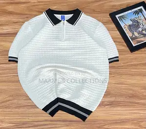 Men’S Retro Knitted Zip Polo Shirt