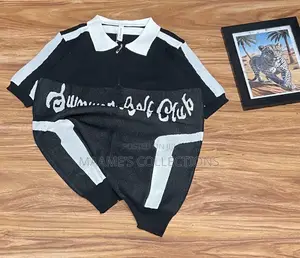 Men’S Retro Knitted Zip Polo Shirt