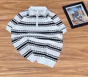 Men’S Retro Knitted Zip Polo Shirt