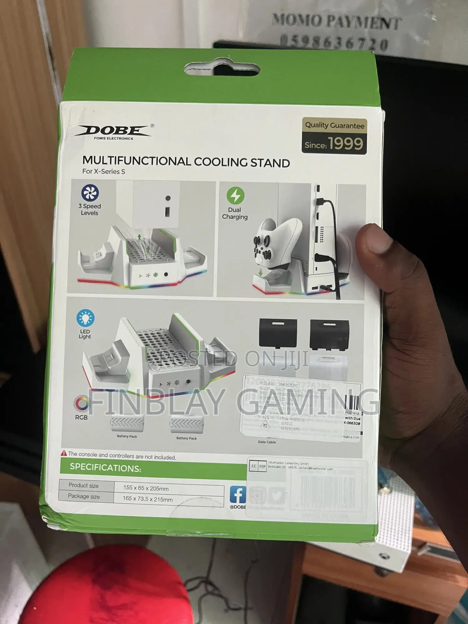 Xbox Series S Cooling Stand With Controller Rechargeable Battery