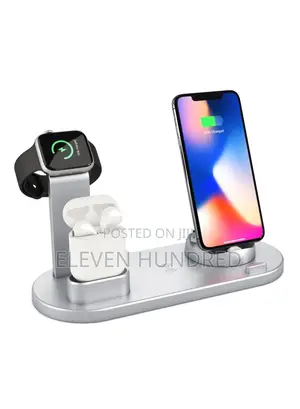 3-in-1 Rotatable Wireless Charging Dock (Silver)