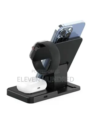 15w 3-in-1 Multifunction Folding Wireless Fast Charging (Black)