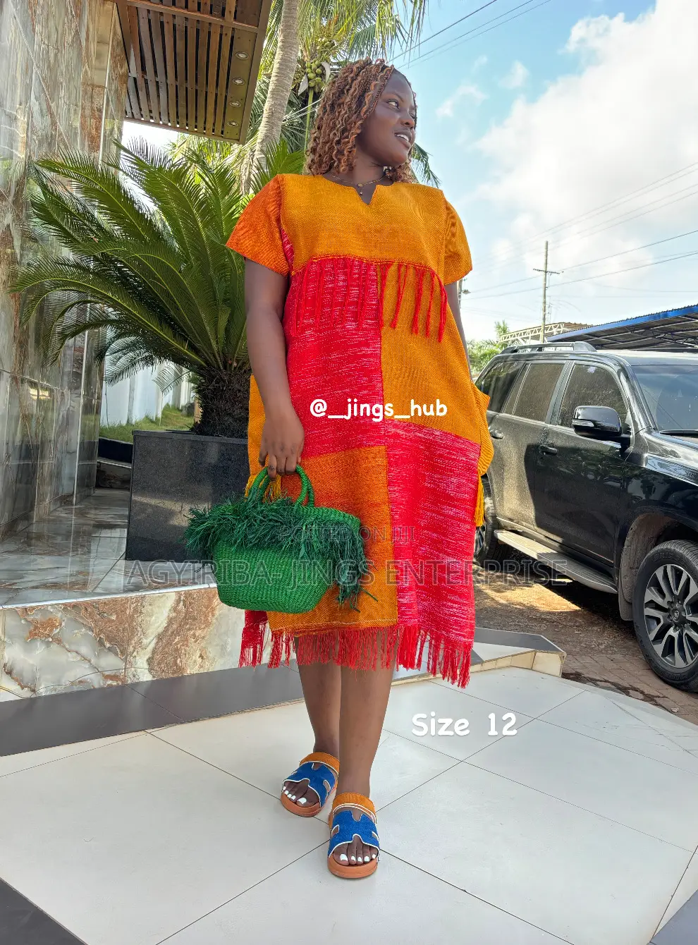 Yellow and Orange Smock Dress