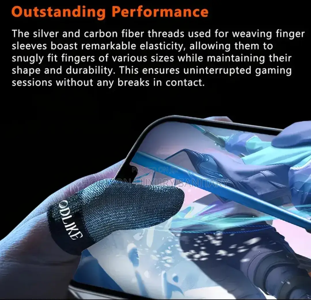 Finger Sleeves Made of 100% Visible Silver Fiber for Mobile Gaming