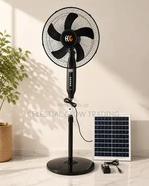 Rechargeable Solar Fan 16 Inch 25w With 18000mah Battery Solar Panel