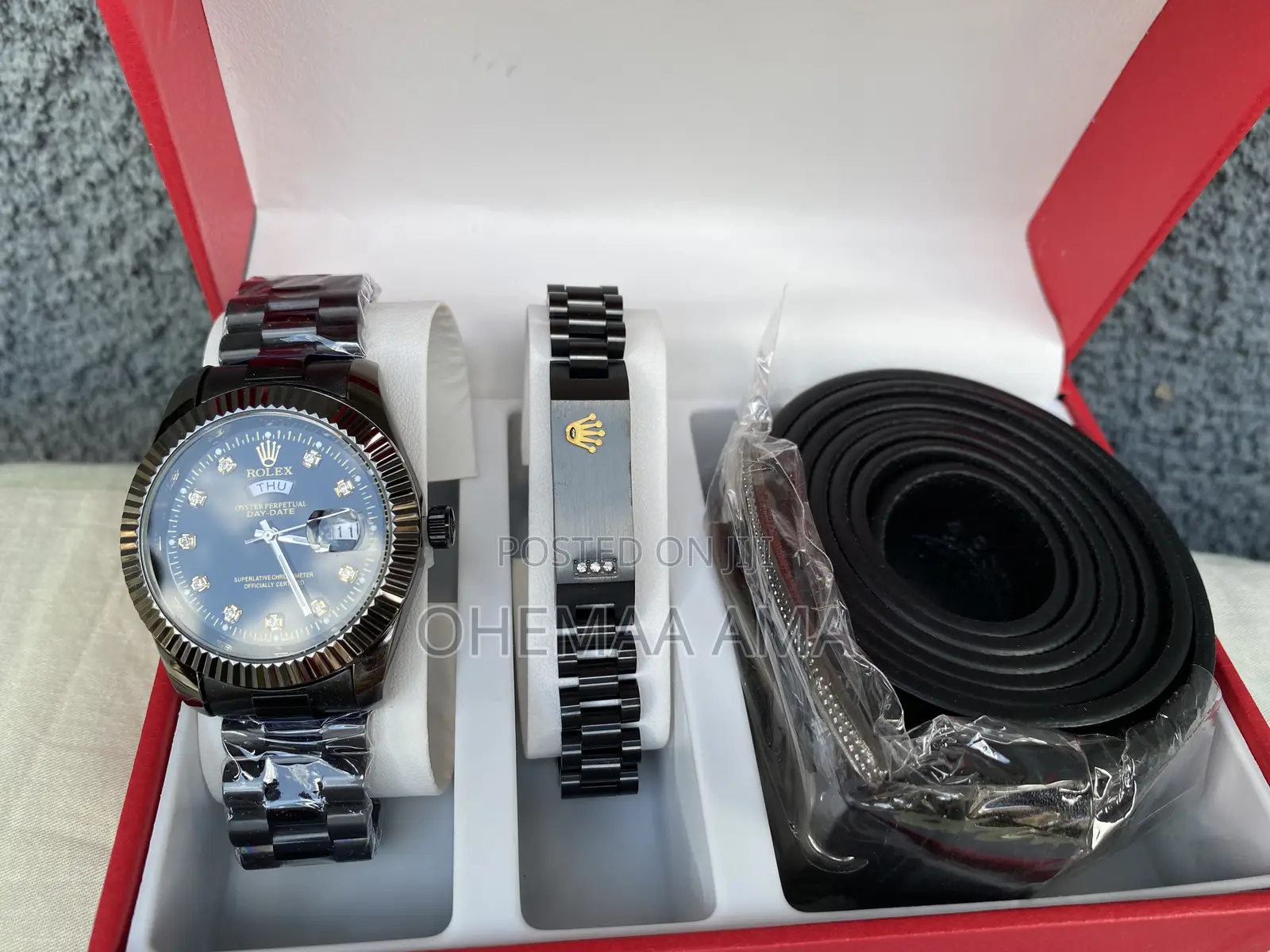 Black Rolex Watches With Bracelet and Belt