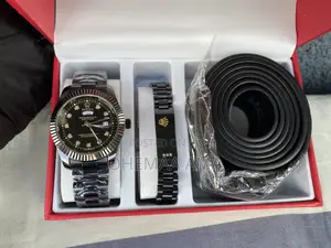 Black Rolex Watches With Bracelet and Belt