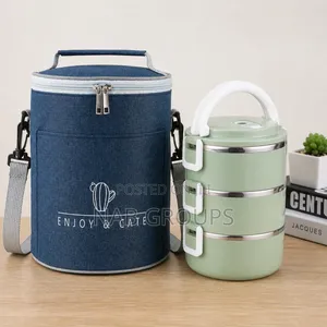 Round Insulated Lunch Bag and Bowls