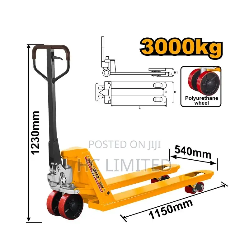 Ingco Hand Pallet Truck 3000kg Capacitor- Hhpt01301