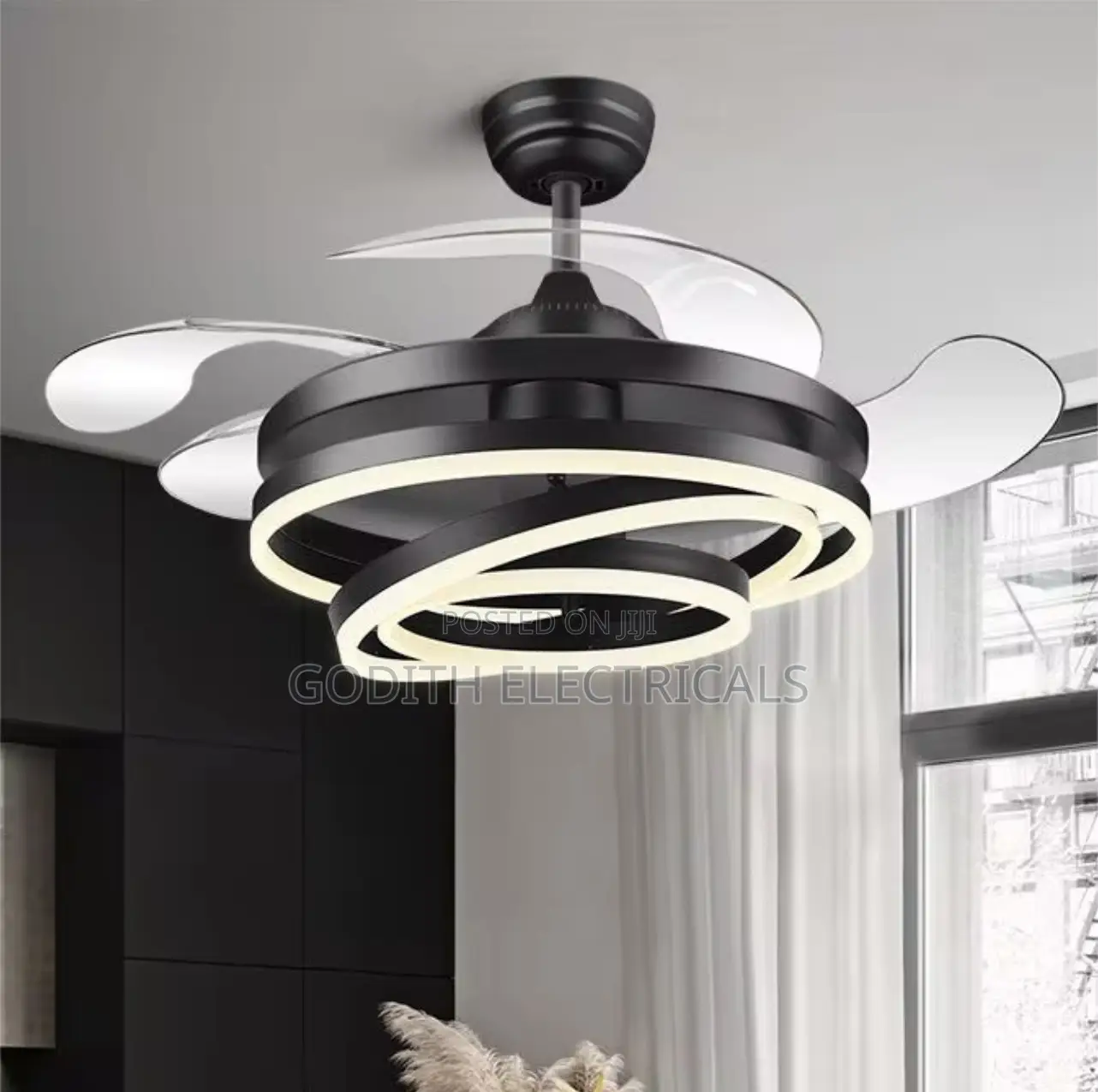 Fan With Light 3 Colors With Bluetooth Speaker