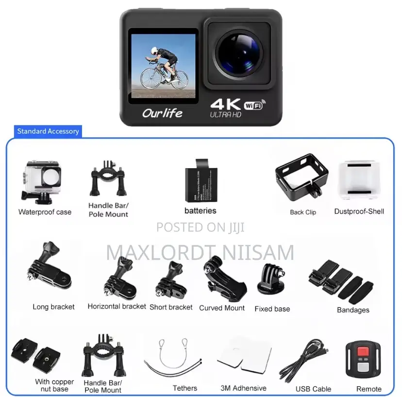 4 K Wifi Action Camera With Free Helmet Mount