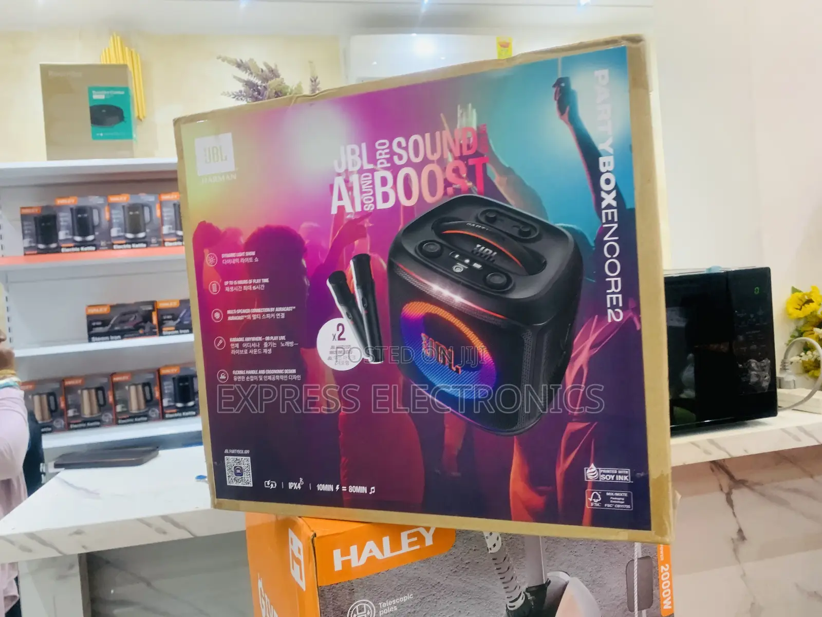 Eco Mode JBL Party Box Encore 2 Potable With 2 Microphones