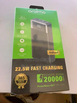 Oraimo 20000mah Fast Charging Power Bank 22.5w – Portable Charger