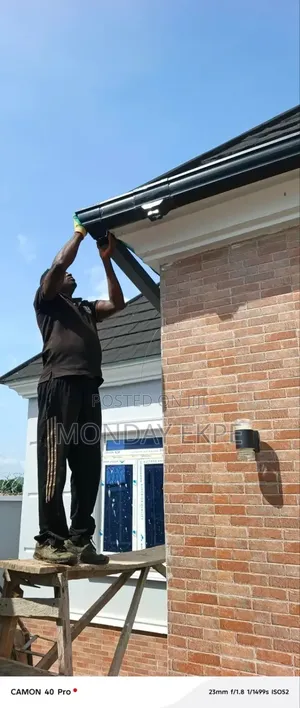 Black PVC Rain Gutter.