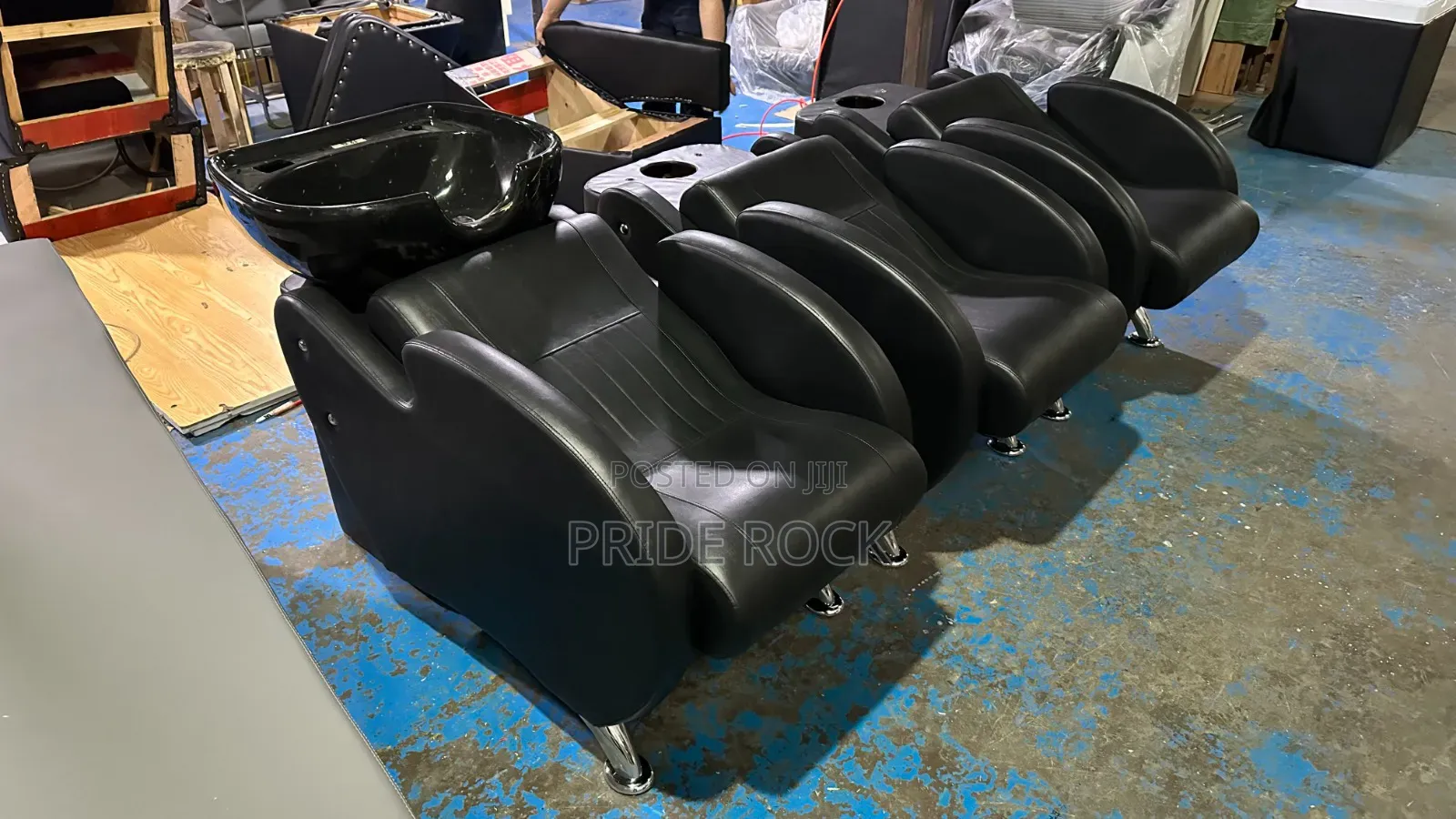Quality All Black Shampoo Bed, Salon Chair