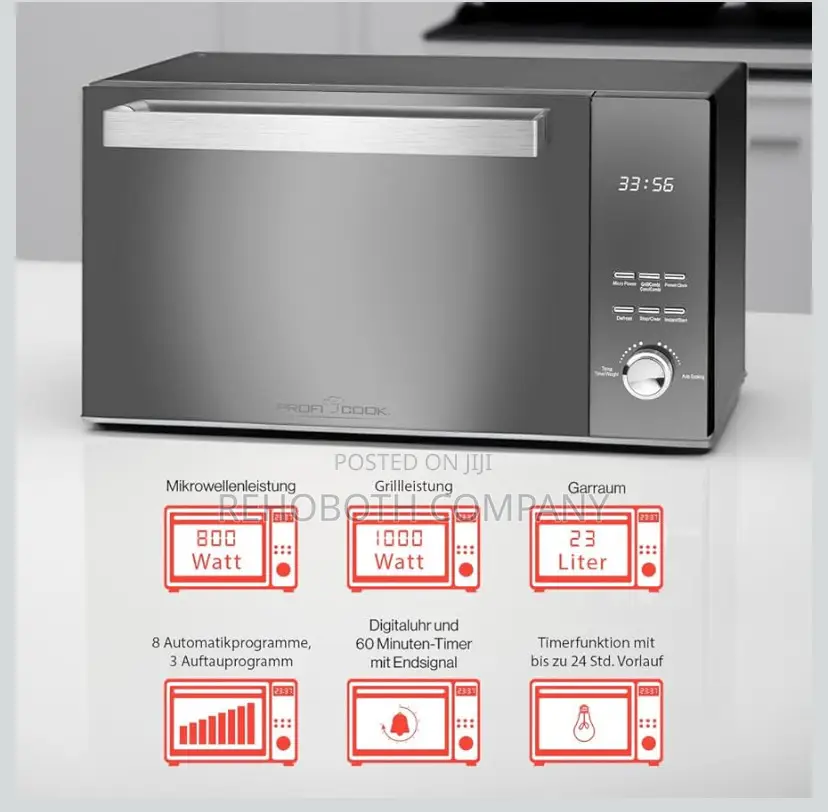 Proficook Pc-MWG 1204 Countertop Grill Microwave 23 L 800 W Mirror,